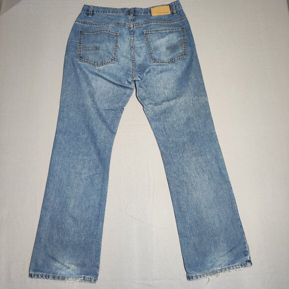 Vintage Calvin Klein Jeans men's size 32X31 hard washed denim blue straight leg - Picture 3 of 15